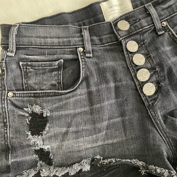 McGuire Denim Distressed Buttonfly Denim Shorts - Picture 3 of 5